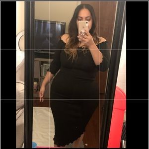 Fashion Nova 2x black midi dress